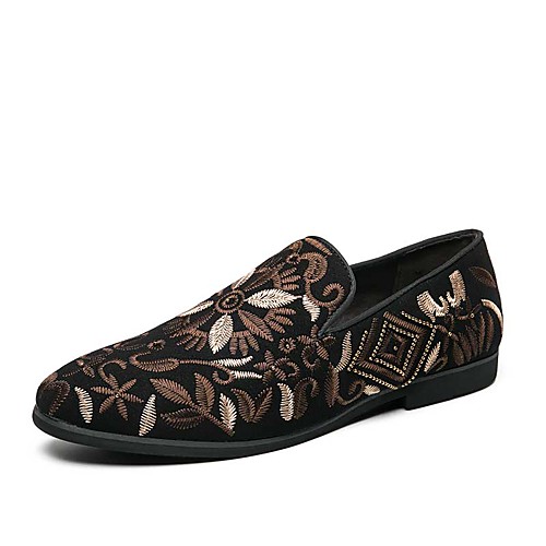 

Men's Loafers & Slip-Ons Formal Shoes Dress Loafers Penny Loafers Business Classic Daily Party & Evening Walking Shoes PU Synthetics Non-slipping Wear Proof Black Floral Fall Spring