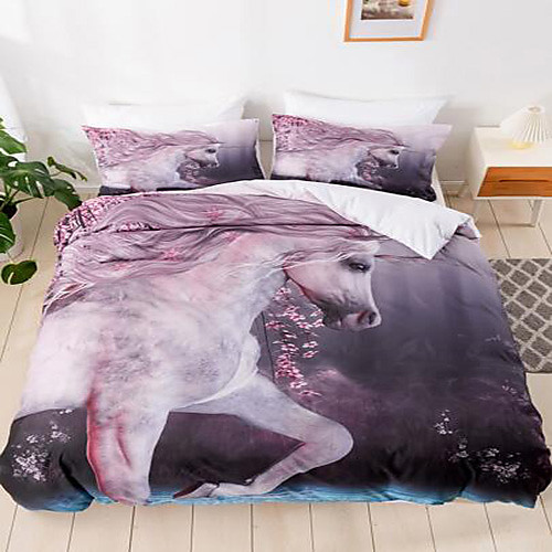 

3-Piece Duvet Cover Set Hotel Bedding Sets Comforter Cover with Soft Lightweight Microfiber Include 1 Duvet Cover 2 Pillowcases for Double/Queen/King(1 Pillowcase for Twin/Single)