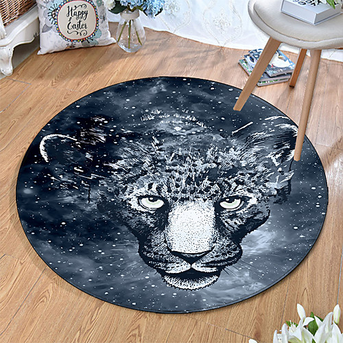 

Round 5mm Area Rugs Machine Made Polyster Non Skid Modern 3D