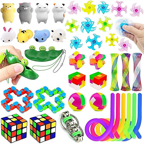 

35 Pack Anti-Anxiety Sensory Toys Set, Stress Relief Fidget Toys for Adults and ADHD Autism Kids, Birthday Party Favors, Treasure Chest, Prize Box Toys, Carnival Prizes, Pinata Goodie Bag Fillers