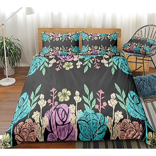 

Duvet Cover Sets 3 Piece Rayon / Polyester 3D Rainbow Reactive Print Bohemian Style
