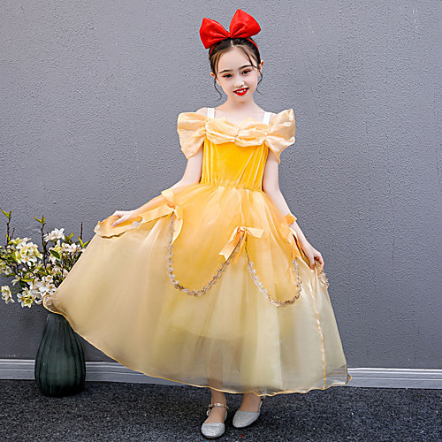 

Princess Cosplay Costume Costume Girls' Movie Cosplay Vintage Halloween Yellow Dress Christmas Halloween Children's Day Polyester / Cotton