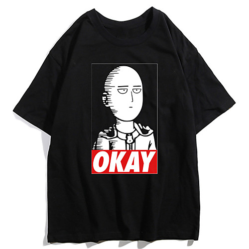 

Inspired by ONE PUNCH-MAN Cosplay Anime Cartoon Polyester / Cotton Blend Print Harajuku Graphic Kawaii T-shirt For Women's / Men's