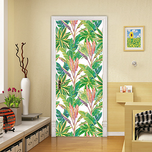 

2pcs Self-adhesive Creative Door Stickers Colorful Leaves Living Room Diy Decoration Home Waterproof Wall Stickers
