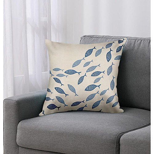 

Blue Ocean Double Side Cushion Cover 1PC Soft Decorative Square Pillowcase for Sofa bedroom Car Chair Superior Quality Outdoor Cushion Patio Throw Pillow Covers for Garden Farmhouse Bench Couch