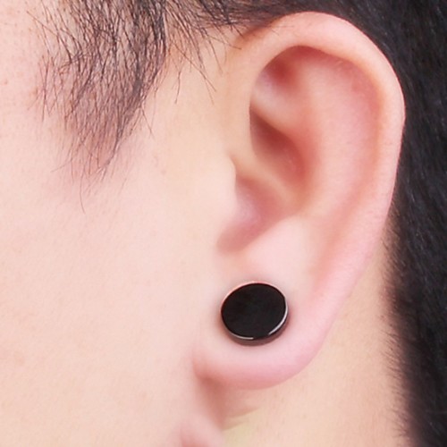 

Men's Earrings Classic Holiday Birthday Stylish Simple Earrings Jewelry Black For Street Formal Date Festival 1pc