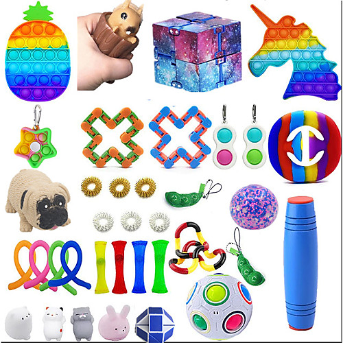 

36PCS Fidget Toys Stress Relief and Anti-Anxiety Autistic ADHD Toy Set for Kids Teens Adults Fidget Packs Include Sensory Toys Noise Maker Toys and Storage Bag Best Gift for Birthday and Festival