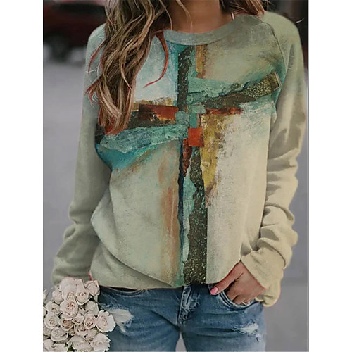

Women's Sweatshirt Pullover Abstract Tie Dye Oversized Print Casual Daily Sports 3D Print Sportswear Streetwear Hoodies Sweatshirts Oversized Blue Orange