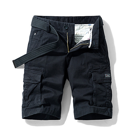 

Men's Chino Cargo Shorts Casual Daily Shorts Tactical Cargo Pants Plain Short Pocket Deep Blue Army Green Black Khaki