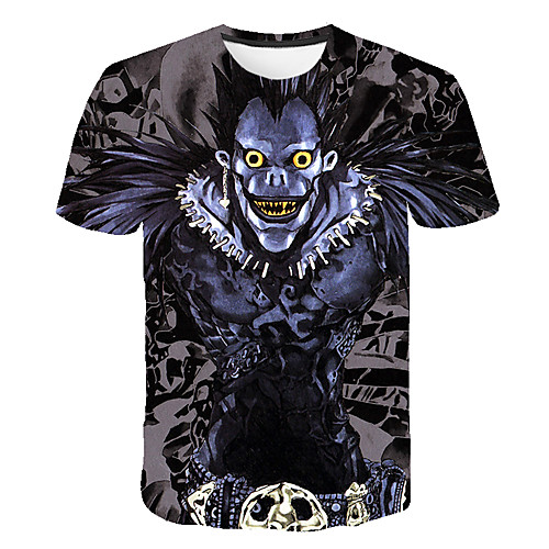 

Inspired by Death Note Cosplay Anime Cartoon 100% Polyester 3D Harajuku Graphic Kawaii T-shirt For Women's / Men's