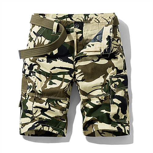 

Men's Cargo Shorts Shorts Tactical Cargo Pants Camouflage Knee Length ArmyGreen White Khaki Gray
