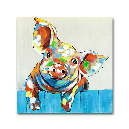 

Nursery Oil Painting Handmade Hand Painted Wall Art Mintura Modern Abstract Piggy Animal Home Decoration Decor Rolled Canvas No Frame Unstretched