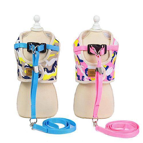 

Dog Cat Harness Leash Camo / Camouflage Adorable Cute Dailywear Casual / Daily Dog Clothes Puppy Clothes Dog Outfits Breathable Yellow Pink Costume for Girl and Boy Dog Padded Fabric Polyester S M L