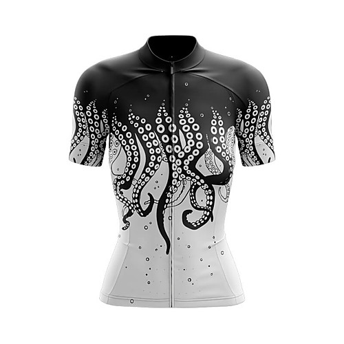 

21Grams Women's Short Sleeve Cycling Jersey Summer Spandex BlackWhite Animal Bike Top Mountain Bike MTB Road Bike Cycling Sports Clothing Apparel / Stretchy / Athleisure