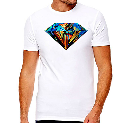 

Men's Unisex Tee T shirt Hot Stamping Graphic Graphic Prints Plus Size Print Short Sleeve Casual Tops Cotton Basic Designer Big and Tall White