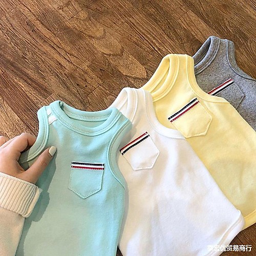 

Dog Vest Dog Costume Solid Colored Leisure Adorable Dailywear Casual / Daily Dog Clothes Puppy Clothes Dog Outfits Breathable White Yellow Green Costume for Girl and Boy Dog Cotton XS S M L XL