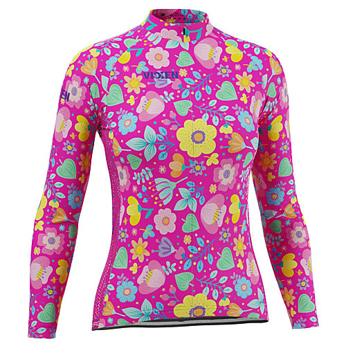 

21Grams Women's Long Sleeve Cycling Jersey Summer Spandex Polyester Rose Red Floral Botanical Bike Jersey Top Mountain Bike MTB Road Bike Cycling Quick Dry Moisture Wicking Breathable Sports Clothing