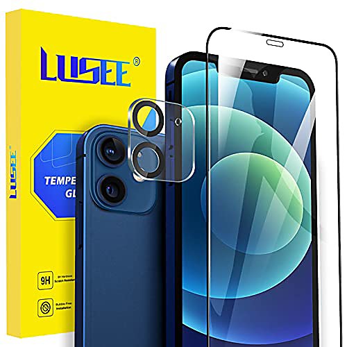

lusee [2 pieces tempered glass protective film for iphone 12 mini 5.4 [2 pieces] tempered glass camera for iphone 12 mini 5.4 screen protector [9h hardness] [anti scratch] [ultra thin]