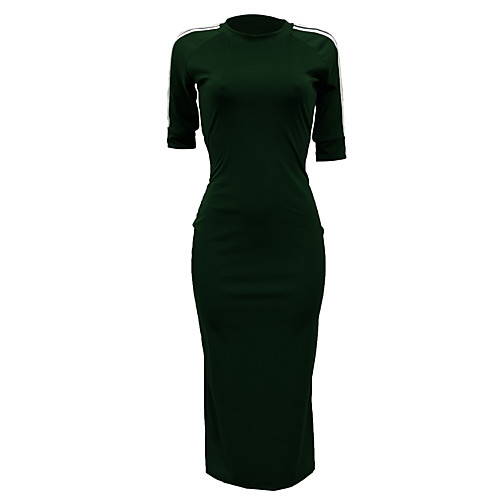 

Women's Wrap Dress Midi Dress ArmyGreen Purple Yellow Red Wine Navy Blue Dark Blue Half Sleeve Solid Color Spring Summer Casual 2021 S M L XL XXL XXXL