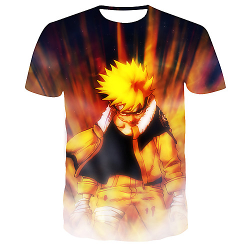 

Inspired by Naruto Uchiha Sasuke Anime Cartoon 100% Polyester 3D 3D Harajuku Graphic T-shirt For Women's / Men's