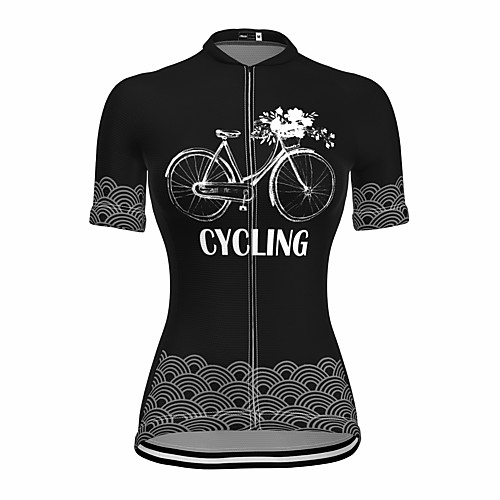 

21Grams Women's Short Sleeve Cycling Jersey Summer Spandex Black Bike Top Mountain Bike MTB Road Bike Cycling Quick Dry Moisture Wicking Sports Clothing Apparel / Stretchy / Athleisure
