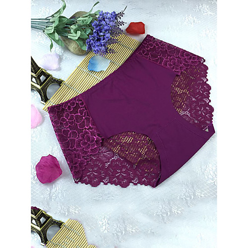 

Women's Lace / Hole Brief Micro-elastic Low Waist 1 PC Purple One-Size