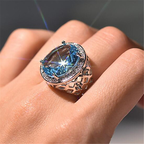 

Ring 3D Blue Purple Green Zircon Copper Glass Precious Fashion 1pc 7 8 9 / Women's / Promise Ring