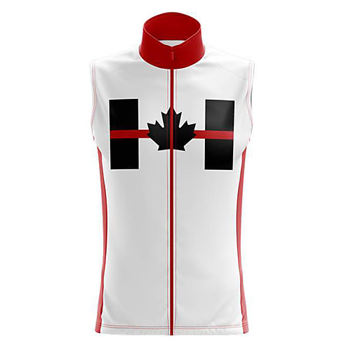 

21Grams Women's Sleeveless Cycling Jersey Summer Spandex White Canada National Flag Bike Top Mountain Bike MTB Road Bike Cycling Quick Dry Moisture Wicking Sports Clothing Apparel / Stretchy