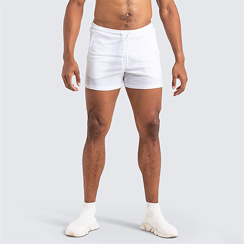 

Men's Sporty Casual / Sporty Quick Dry Breathable Soft Daily Sports Chinos Shorts Pants Solid Color Short Drawstring Elastic Waist White Red Black Light Blue