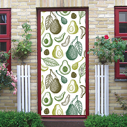 

2pcs Self-adhesive Creative Color Papaya Door Stickers For Living Room Diy Decoration Home Waterproof Wall Stickers