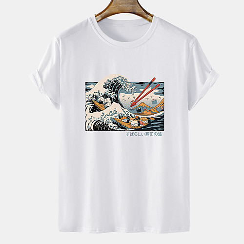 

Men's Unisex Tee T shirt Hot Stamping Graphic Prints Spray Plus Size Short Sleeve Casual Tops Cotton Basic Designer Big and Tall White Khaki Gray