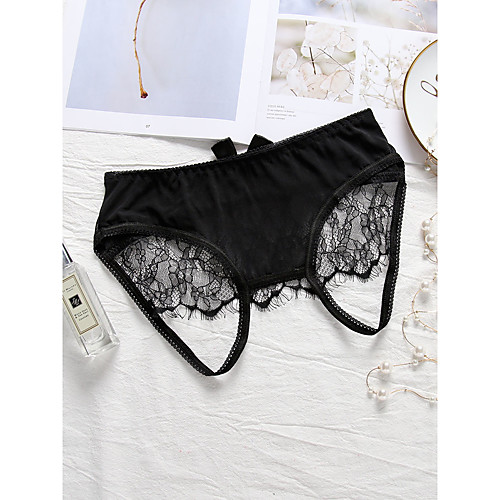 

Women's Lace G-strings & Thongs Panties Micro-elastic Low Waist 1 PC White One-Size