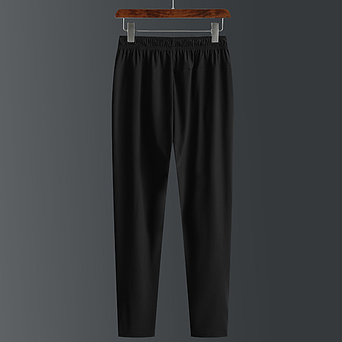 

Men's Simple Athletic Cycling Quick Dry Moisture Wicking Breathable Soft Outdoor Sports Casual Sports Active Chinos Pants Solid Color Ankle-Length Sporty Drawstring Pocket Elastic Waist Black