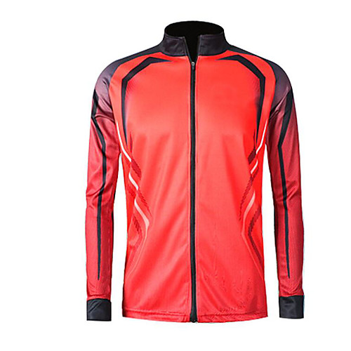 

CAWANFLY Men's Fishing Jacket Outdoor Long Sleeve Quick Dry Waterproof Zipper Lightweight Breathable UV Protection Jacket Top Autumn / Fall Spring Summer Fishing Camping & Hiking Outdoor Red / black