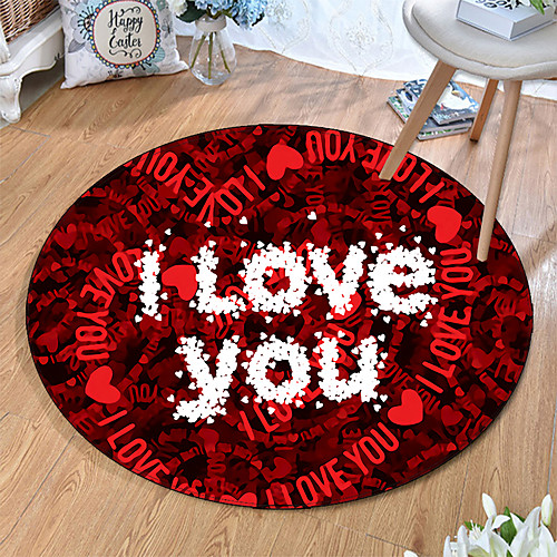 

Round 5mm Area Rugs Machine Made Polyster Non Skid Modern 3D