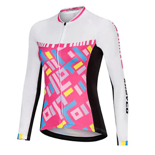 

21Grams Women's Long Sleeve Cycling Jersey Summer Spandex Polyester Red and White Bike Jersey Top Mountain Bike MTB Road Bike Cycling Quick Dry Breathable Back Pocket Sports Clothing Apparel