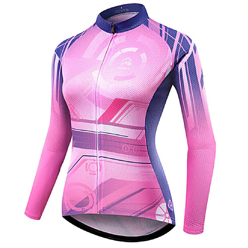 

21Grams Women's Long Sleeve Cycling Jersey Summer Spandex Polyester Pink Bike Jersey Top Mountain Bike MTB Road Bike Cycling Quick Dry Moisture Wicking Breathable Sports Clothing Apparel / Athleisure