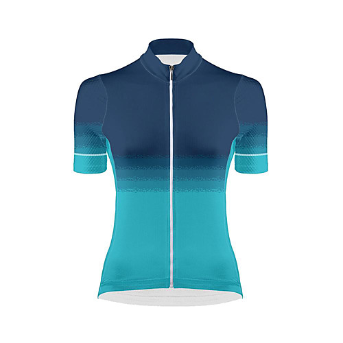 

21Grams Women's Short Sleeve Cycling Jersey Summer Spandex Polyester Dark Blue Gradient Bike Jersey Top Mountain Bike MTB Road Bike Cycling Quick Dry Breathable Back Pocket Sports Clothing Apparel