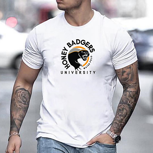 

Men's Unisex Tee T shirt Hot Stamping Graphic Prints Bear Plus Size Print Short Sleeve Casual Tops Basic Designer Big and Tall Round Neck Gray White / Summer