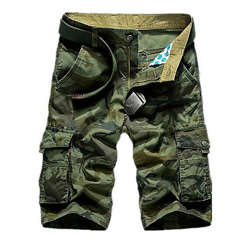 

Men's Cargo Cotton Loose Daily Tactical Cargo Pants Solid Colored Knee Length Khaki Green / Summer