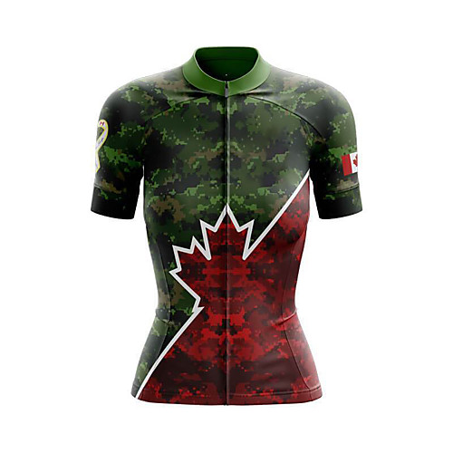 

21Grams Women's Short Sleeve Cycling Jersey Summer Spandex Camouflage Camo / Camouflage Canada Bike Top Mountain Bike MTB Road Bike Cycling Sports Clothing Apparel / Stretchy / Athleisure