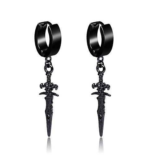 

Men's Earrings Classic Holiday Birthday Stylish Simple Stainless Steel Earrings Jewelry Silver / White / Black For Street Formal Date Festival 1pc