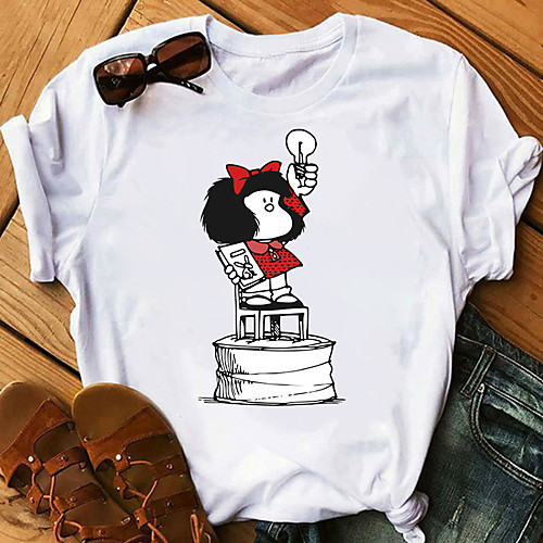

Inspired by Mafalda Cosplay Anime Cartoon Polyester / Cotton Blend Print Harajuku Graphic Kawaii T-shirt For Women's / Men's