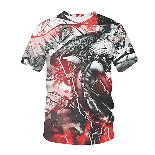 

Inspired by Tokyo Ghoul Cosplay Anime Cartoon 100% Polyester 3D Harajuku Graphic Kawaii T-shirt For Women's / Men's