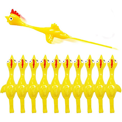 

30pcs Novelty Catapulted Ejection Chicken Toy Light Rubber Finger Prank Flying Toy slingshot chicken finger toys Turkey Sticky