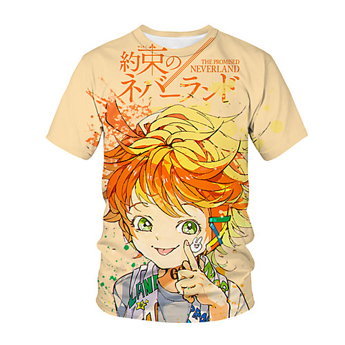 

Inspired by The Promised Neverland Cosplay Anime Cartoon 100% Polyester 3D Harajuku Graphic Kawaii T-shirt For Women's / Men's