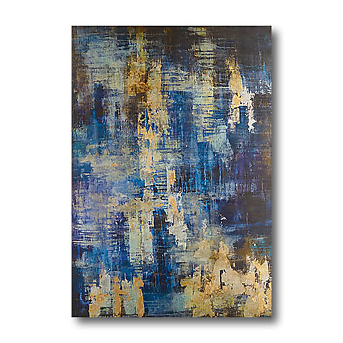 

Oil Painting Handmade Hand Painted Wall Art Abstract Comtemporary Dark Blue Beige Home Decoration Decor Stretched Frame Ready to Hang