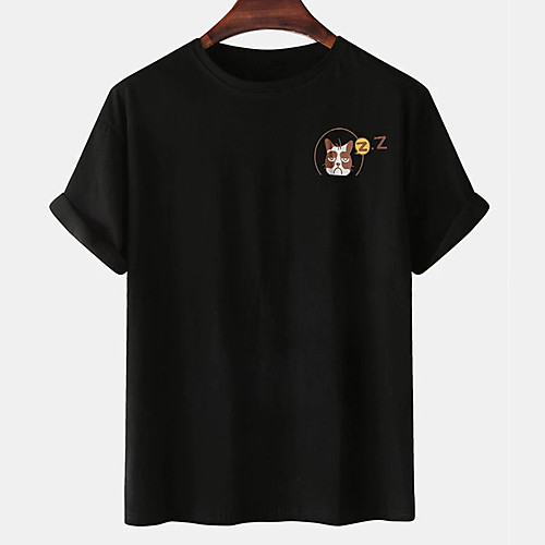 

Men's Unisex Tee T shirt Hot Stamping Dog Graphic Prints Animal Plus Size Print Short Sleeve Casual Tops Cotton Basic Designer Big and Tall White Black