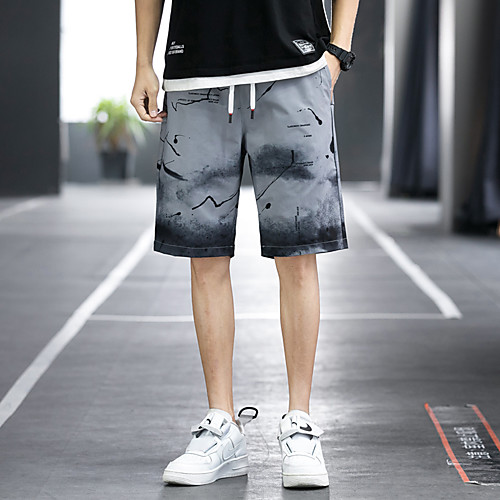 

Men's Shorts Athleisure Cycling Quick Dry Moisture Wicking Breathable Soft Outdoor Sports Casual Daily Active Shorts Pants Graffiti Knee Length Sporty Drawstring Elastic Waist Elastic Drawstring