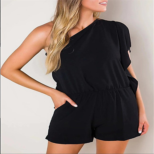 

Women's Casual 2021 Black Jumpsuit Solid Color